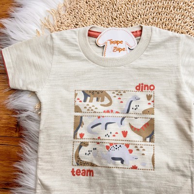 Conj. Camiseta Dino Team e Bermuda - Areia e Ferrugem